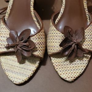 Wrap Wedges, with floral accent, 7 1/2